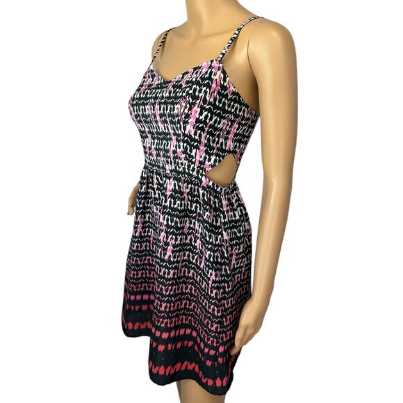 2/$15 American Eagle Cutout Mini Dress Pink Black Ombre Pockets Size 0 - Picture 4 of 13
